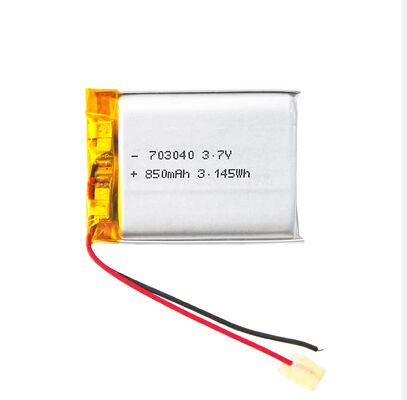 Rechargeable Lithium Polymer Battery 703040 3.7V 850 Mah Polymer Lithium Ion Battery