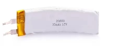 3.7 V Rechargeable Lithium Polymer Battery 201030 30mAh Curved Lithium Polymer Battery