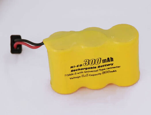 2/3AA  3.6V 300mAh Nicd Battery Packs High Voltage With Universal Connector