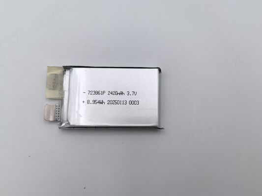 Κύτταρα Λιθίου Πολυμερούς Υψηλής Ισχύος 3.7V 2420mAh Επαναφορτιζόμενη Μπαταρία Ιόντων Λιθίου Πολυμερούς
