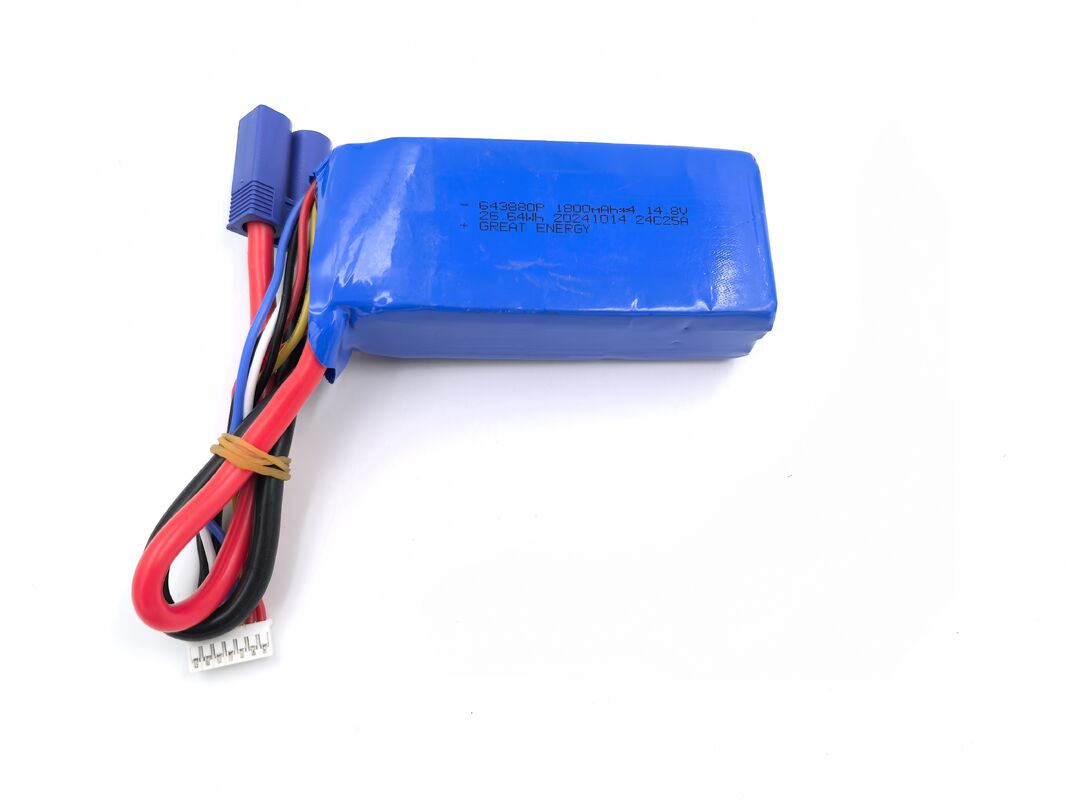 643880 Μπαταρία LiPo 14.8V 1800mAh, 26.64Wh Συμπαγής μπαταρία 4S Drone για ελαφρύ FPV, Mini Quadcopter & Φορητές συσκευές